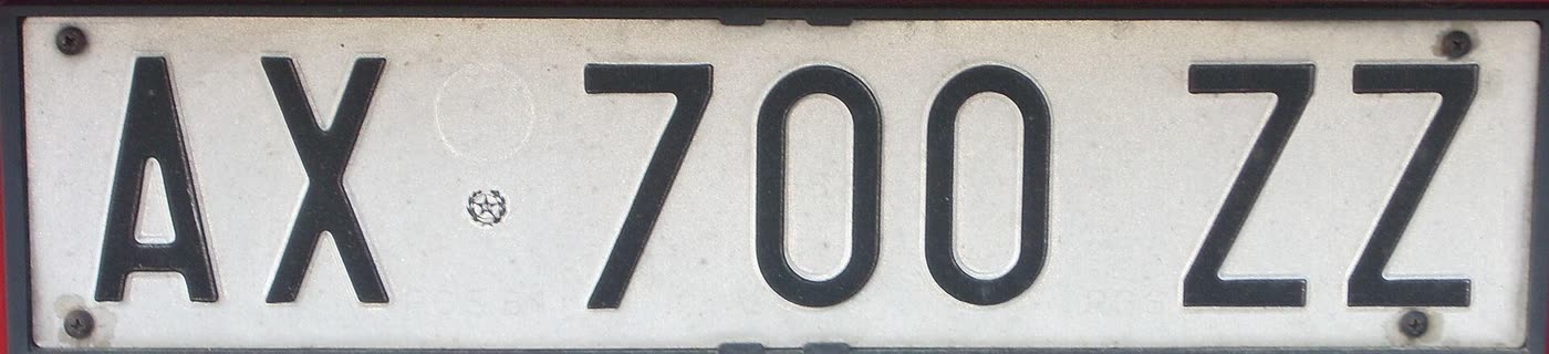 Targa bianca senza bande AX 700 ZZ